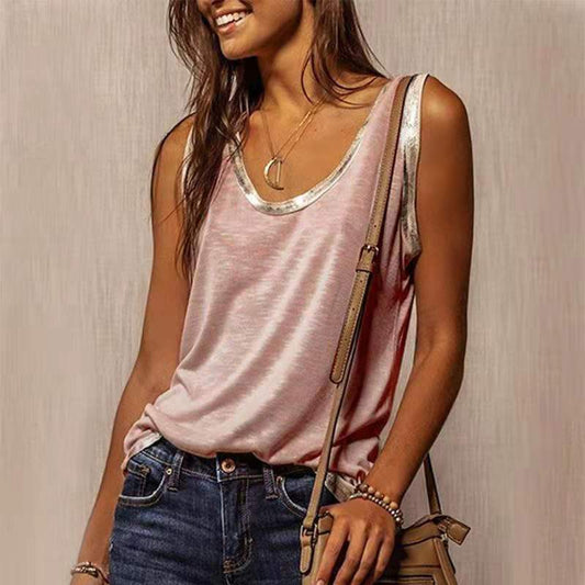 Summer Other Sources Round Neck Loose Pure Tops