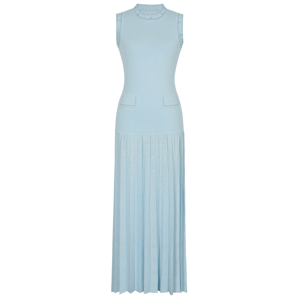 Bead Knitted Slim Fit Slimming Long Dresses