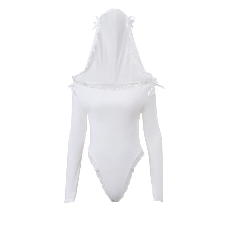 Women's Autumn Sexy Hot Hood Lace Long-sleeved Clothing