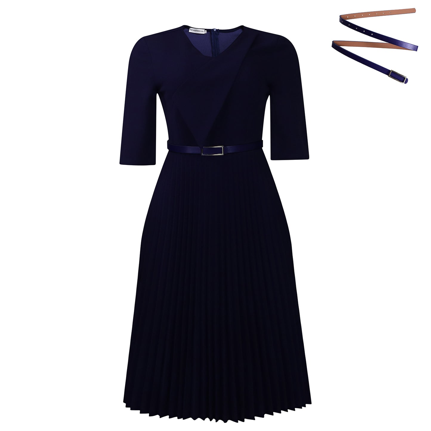 Women's Summer Fashion Temperament Solid Color Pleated Plus Size