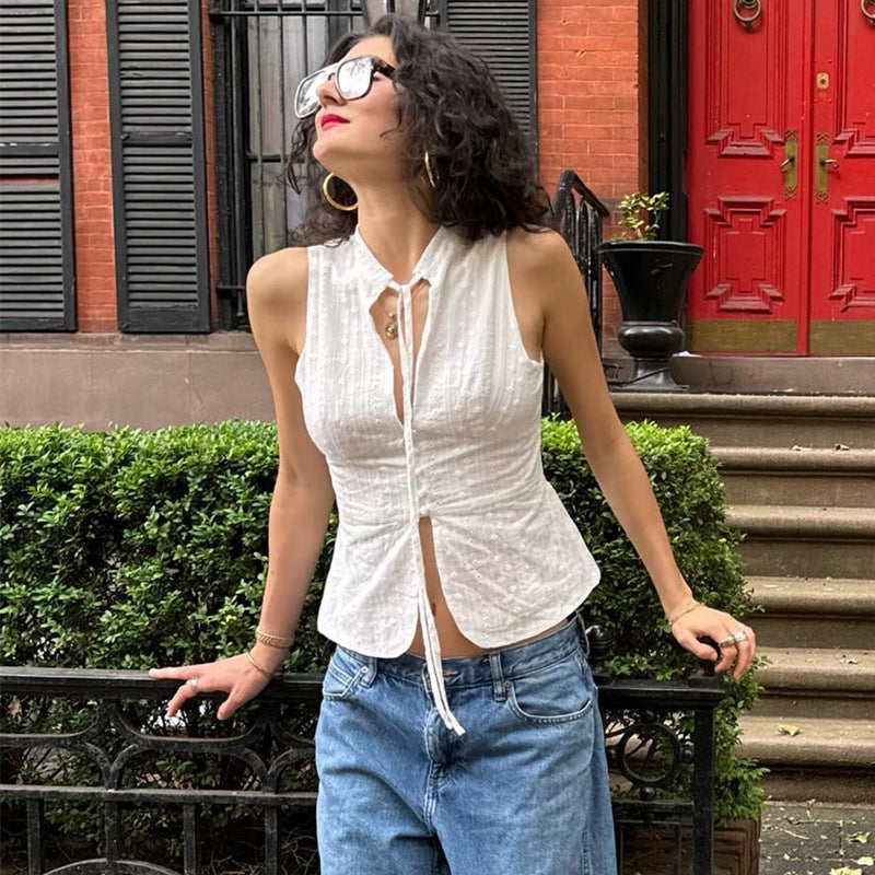 Women's Summer Fashion Street Sexy Bare Midriff Tops