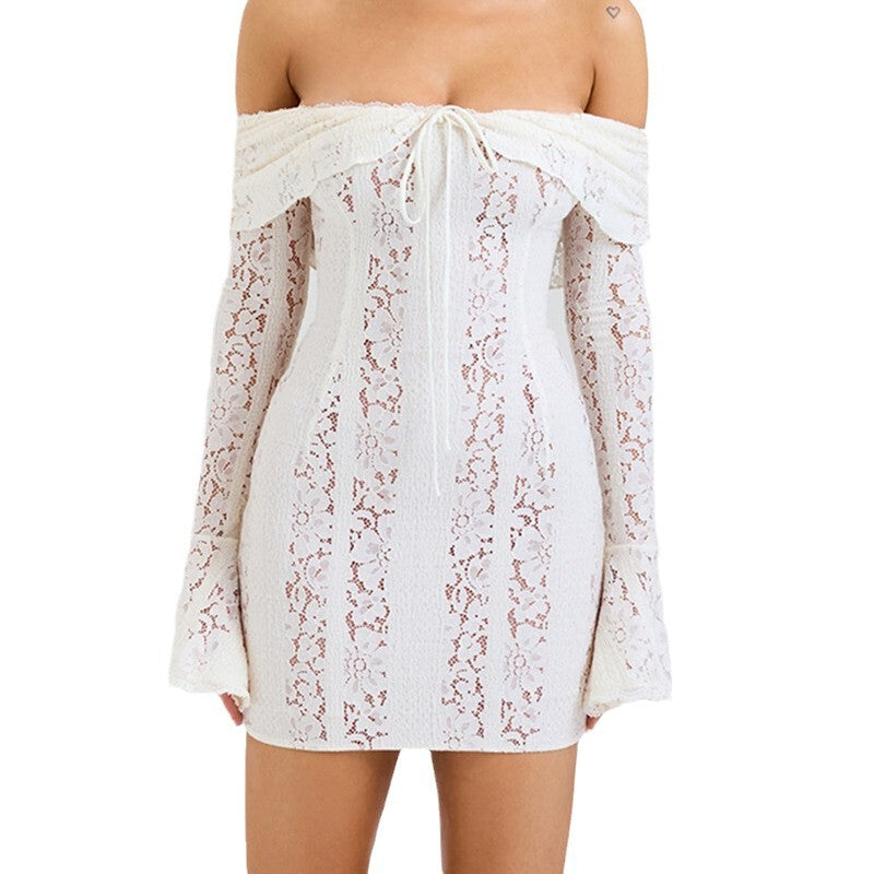 Women's Early Spring Sexy Hollow Long-sleeved Dress Clothing