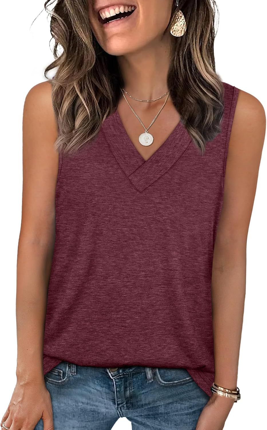 Women's Summer Collar Loose Sleeveless Casual Tops