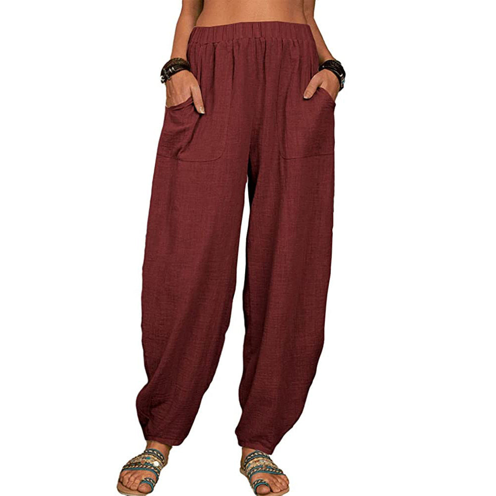 Women's Clothes Casual Loose Cotton Linen Home Pants