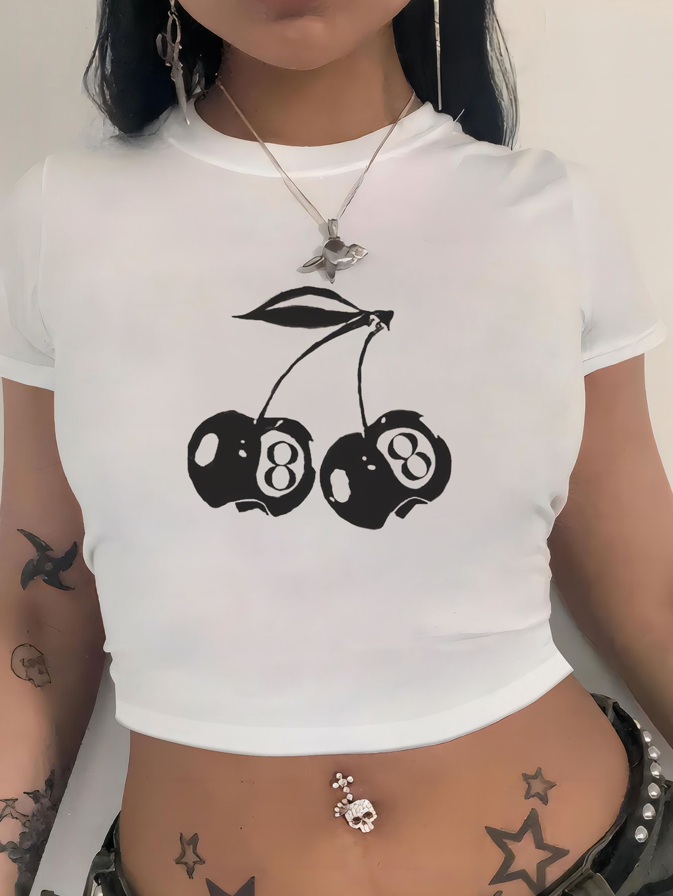Women's Summer Sweet Spicy Printed T-shirt Personality Blouses