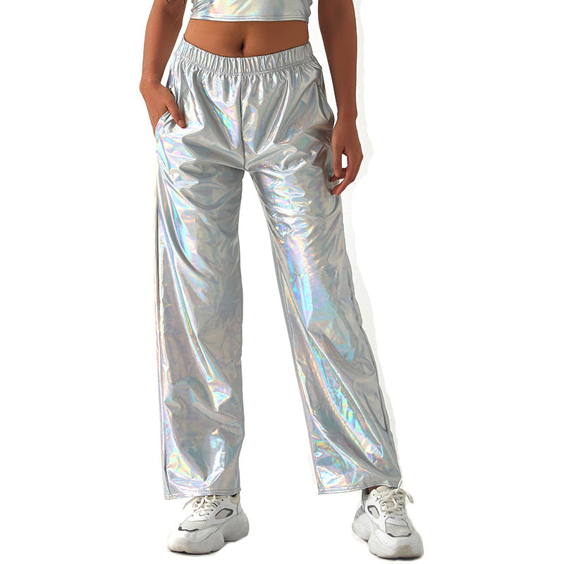Women's Design Aurora Laser Gradient Waist Straight Pants