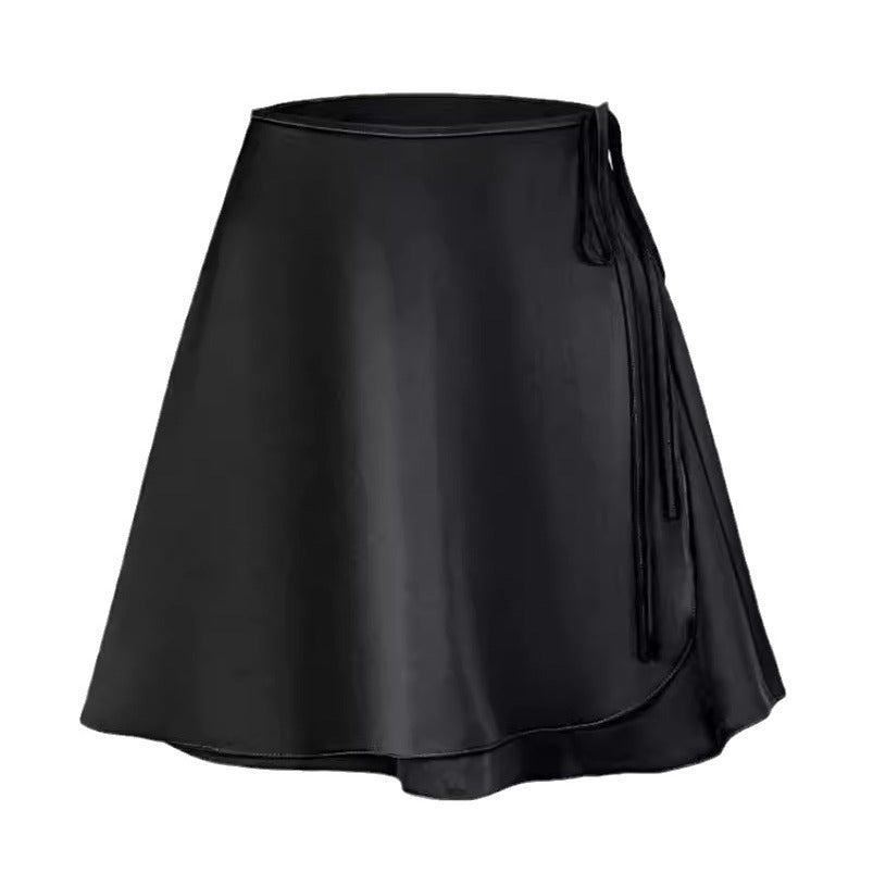Women's Satin High Waist One-piece A- Line Skirts