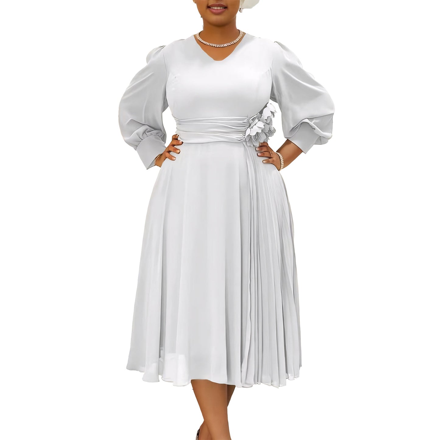 Spring Fashionable Elegant Solid Color A- Dresses