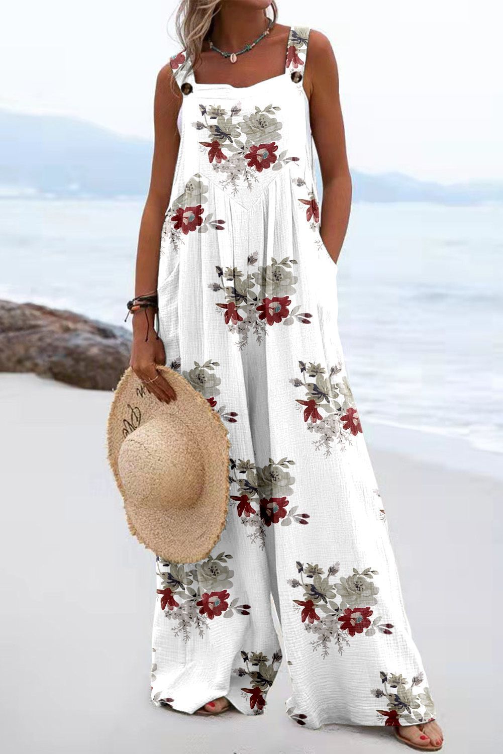 Women's Summer Digital Printing Romper National Fashion Jumpsuits