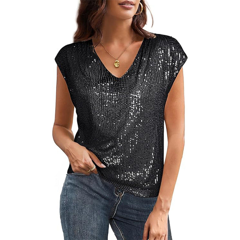 Women's Summer Sexy Sequined Pearlescent Shiny Party Vests