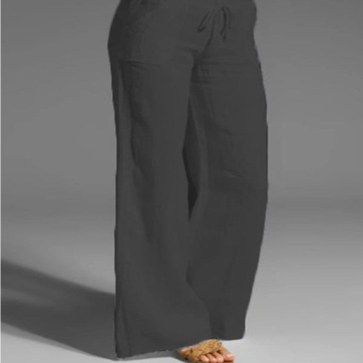 Women's High Waist Wide Leg Flared Pocket Pants