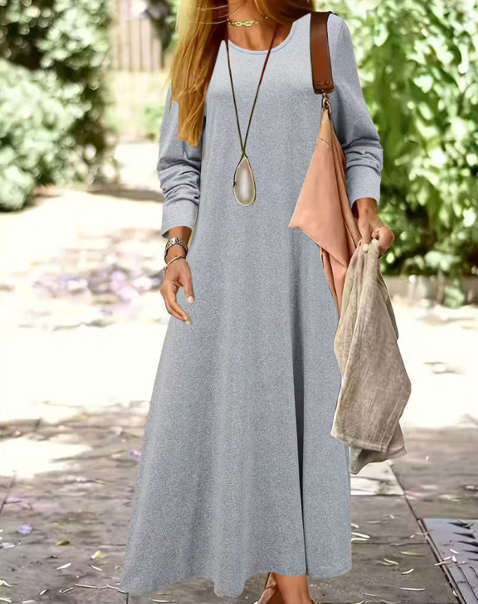 Women's Solid Color Casual Long Sleeves Fashion Dress