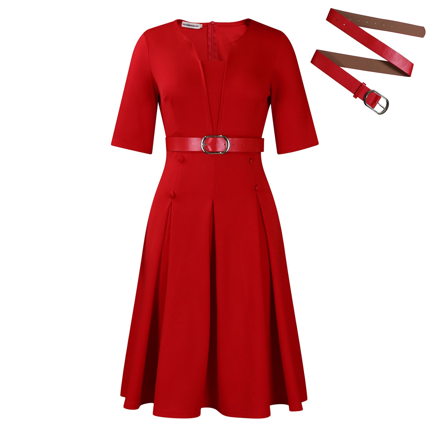 Women's Summer Fashion Elegant Ol Solid Color Dresses