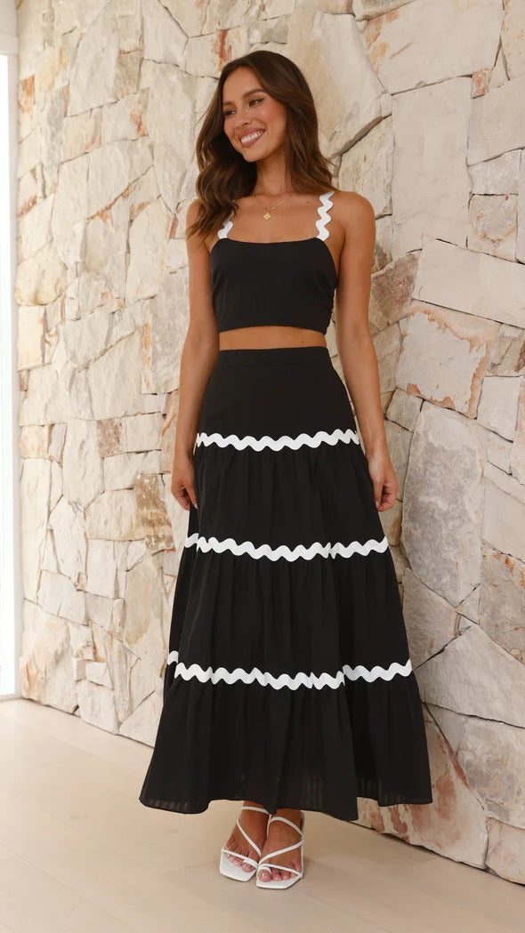 Summer Simple Sexy Corrugated Tube Oversized Suits