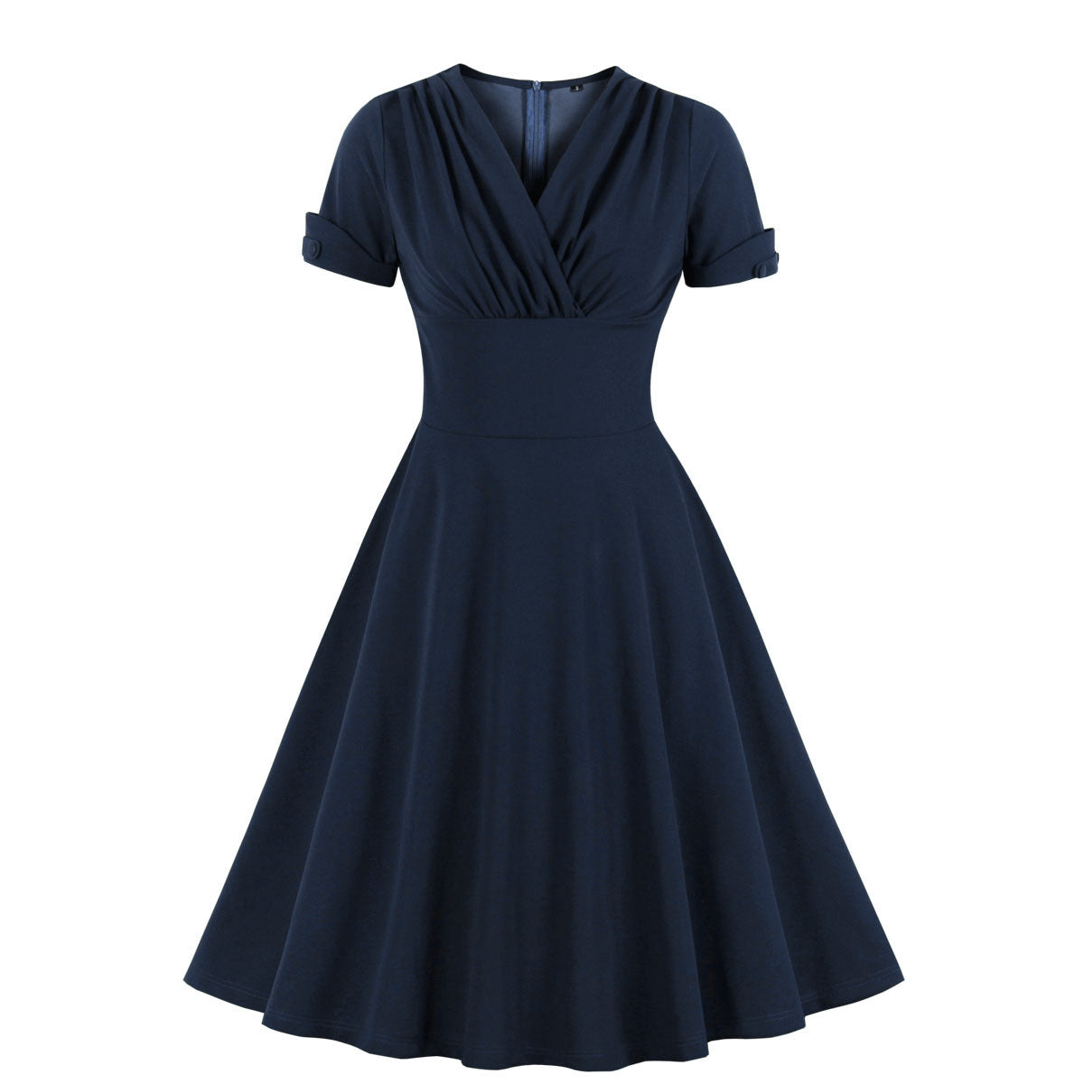 Women's Collar Retro Temperament Pleating Large Hem Dresses