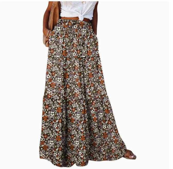 Bohemian Style Loose Casual High Waist Skirts