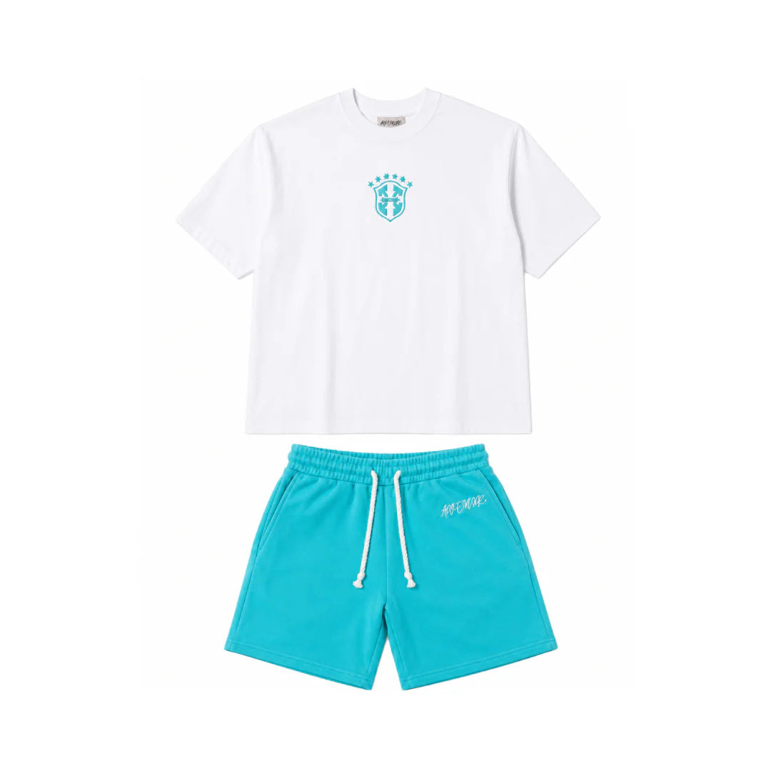 Women's Summer Round Neck Sleeves T-shirt Set Fashion Casual Suit