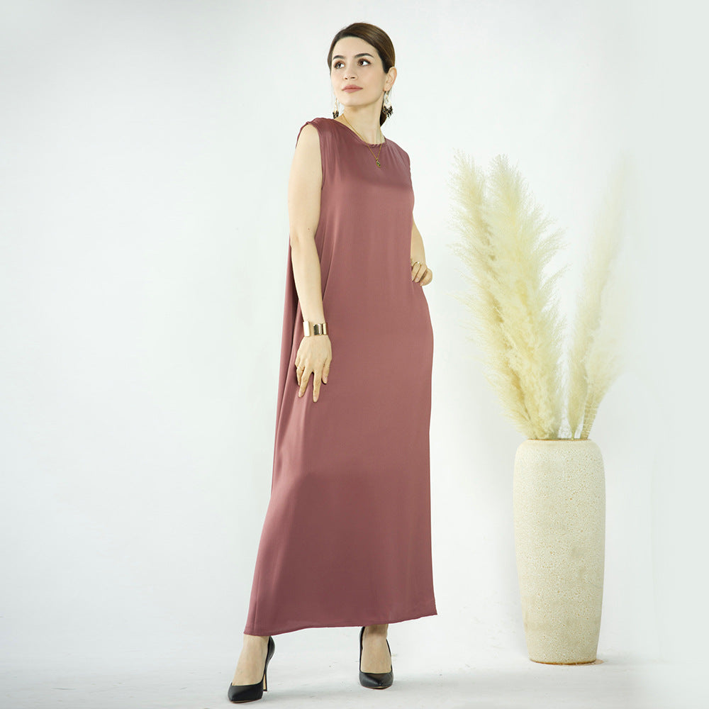 Stylish Turkish Solid Color Bottoming Dress Dresses