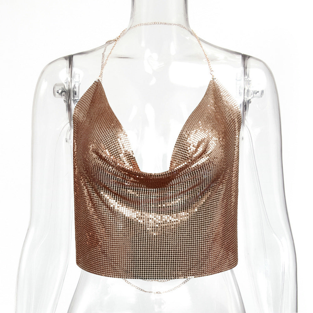 Sequined Sexy Deep V Swimsuit Backless Tops