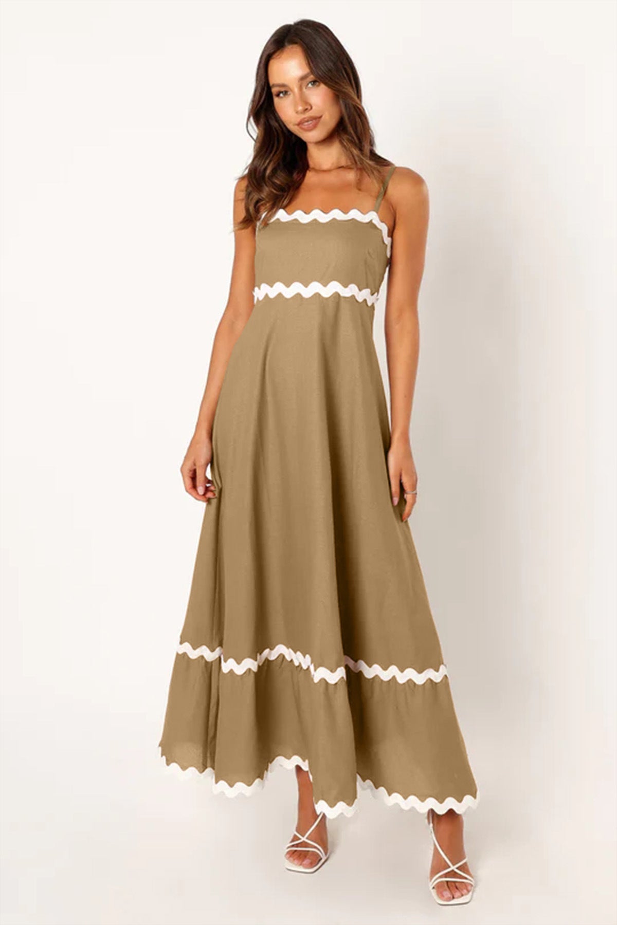 Color Lace Stitching Elegant Strap Tube Dresses
