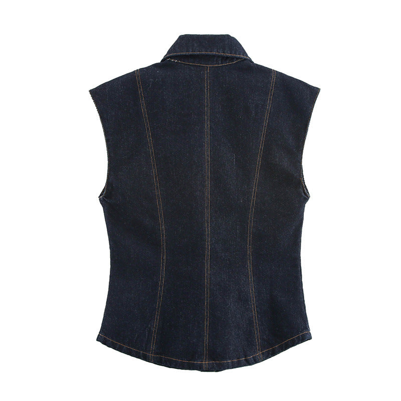 Women's Comfortable Winter Casual Sleeveless Denim Suits