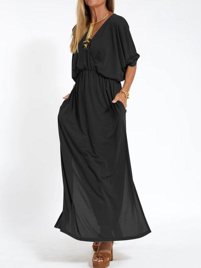Summer Fashion Solid Color High Waist Dresses