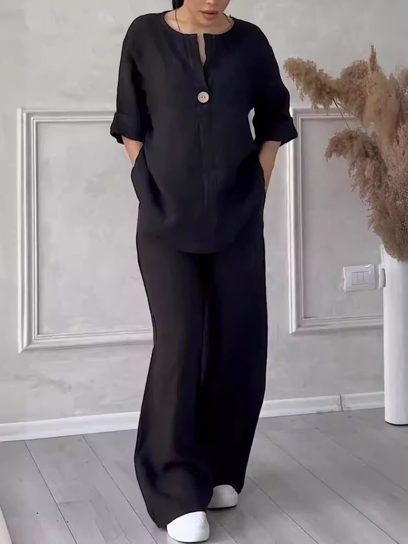 Women's Fashion Wear Comfortable Loose Wide Leg Casual Suits