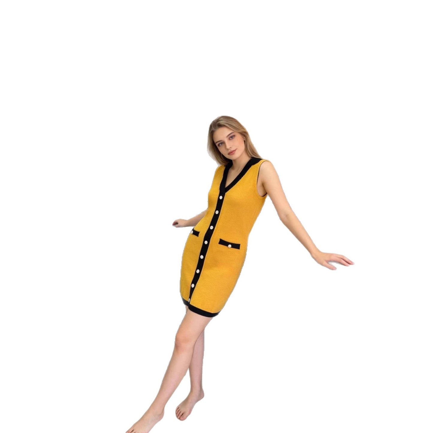 Women's Sleeveless Woolen Slim Fit Hip Vacation Skirts