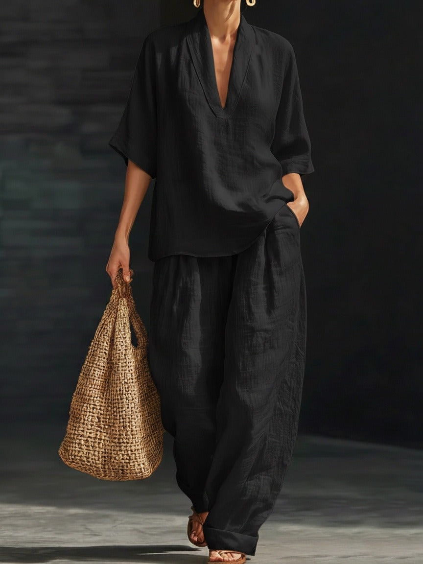Women's Loose Leisure Simple Solid Color Two-piece Fashion Casual Suit