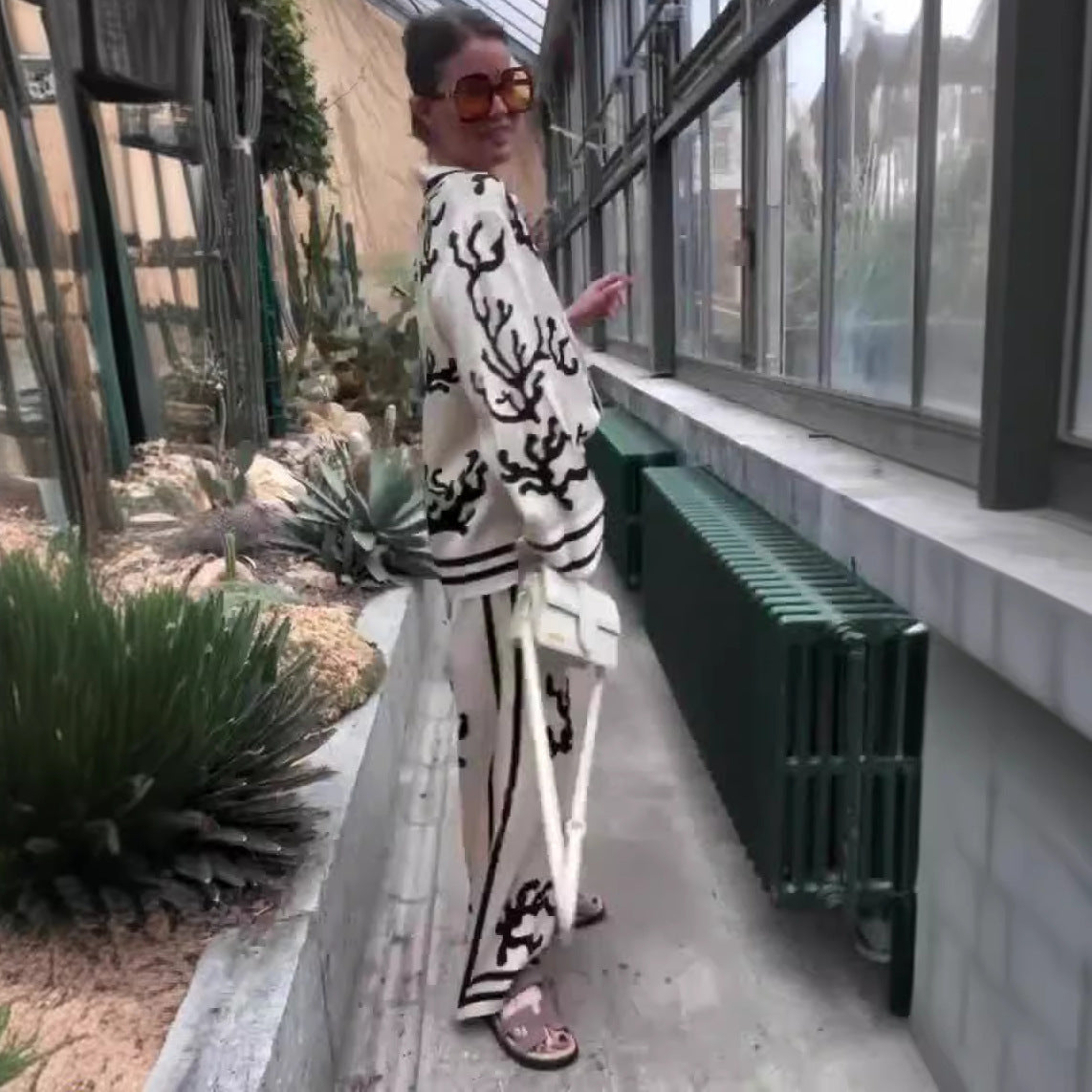 Women's Long Sleeves Shirt Casual Two-piece Set Suits