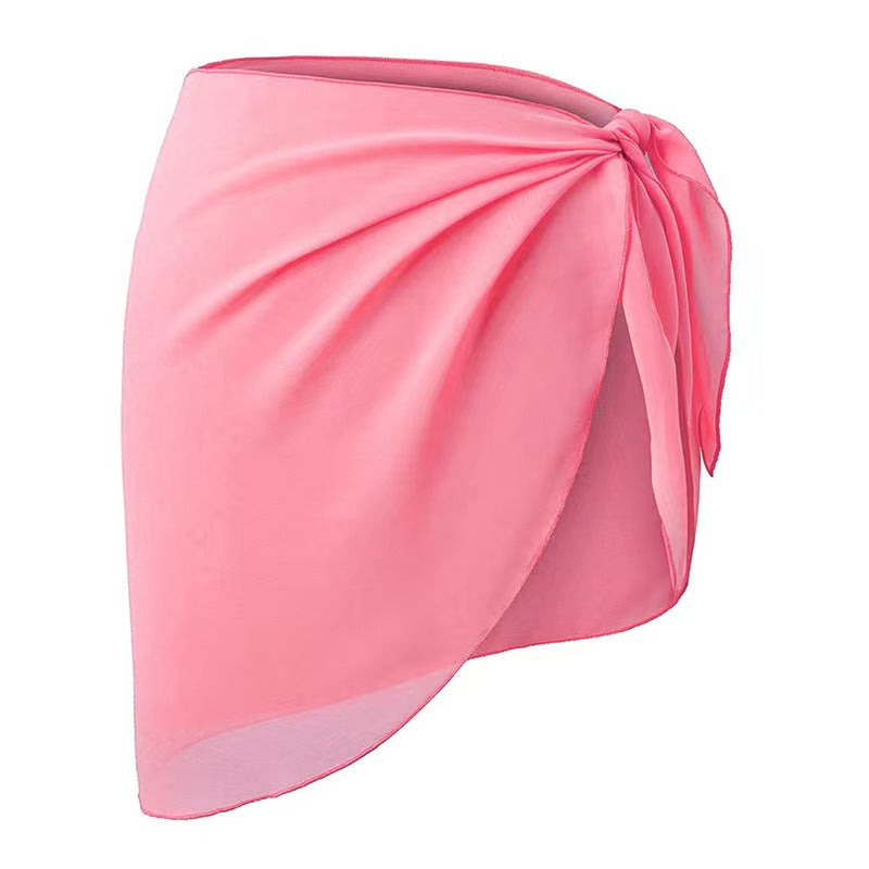 Women's Summer Solid Color Chiffon Shawl Swimsuit Skirts