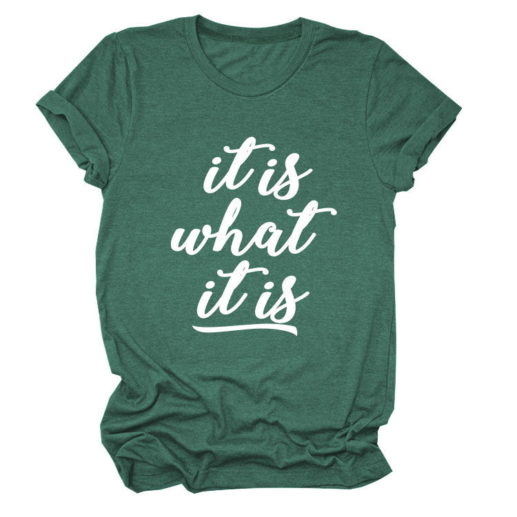Women's Trendy Lettered Casual Sleeve T-shirt Shorts