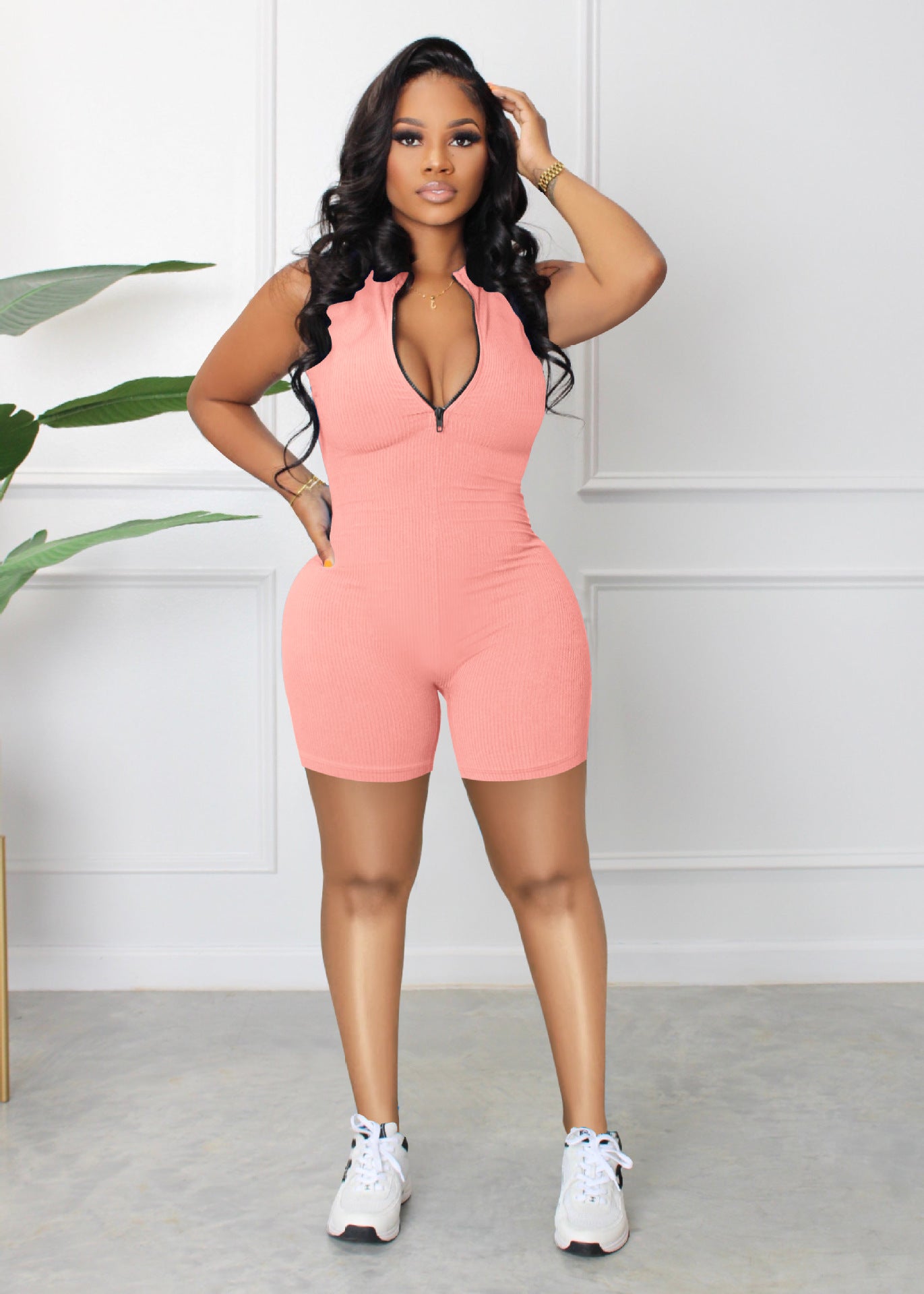 Women's Beautiful Fashion Wear Candy Zipper Jumpsuits