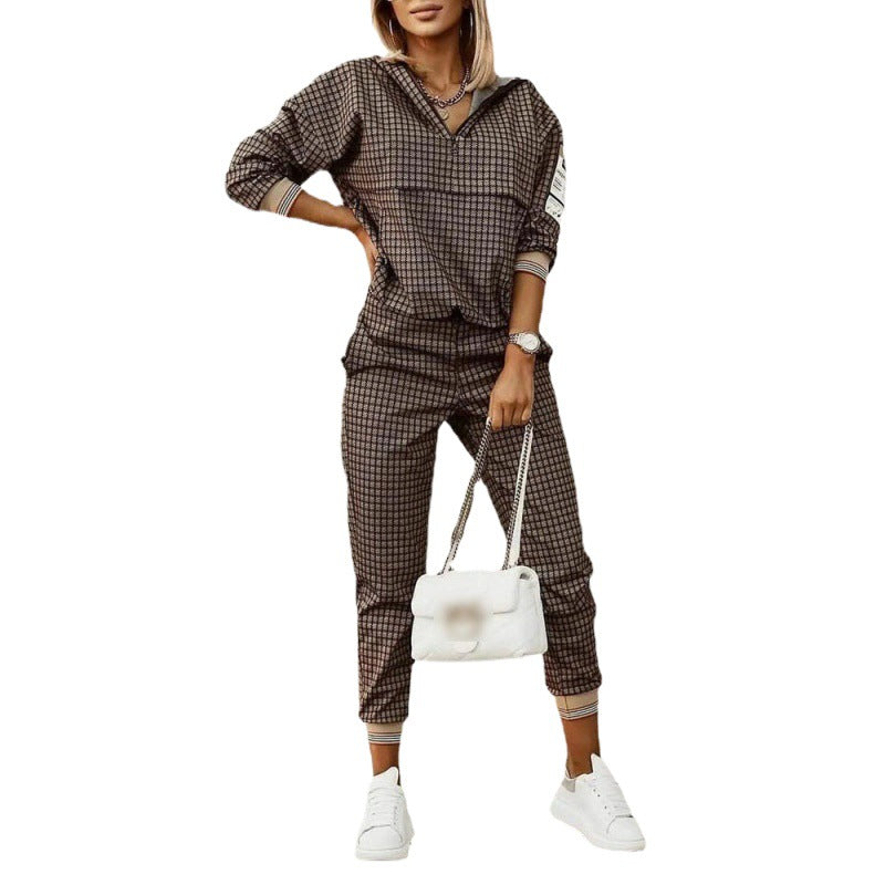 Women's Printed Long Sleeve Trousers High Quality Suits