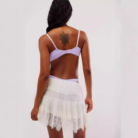 Solid Color Irregular Hem High Waist Skirts