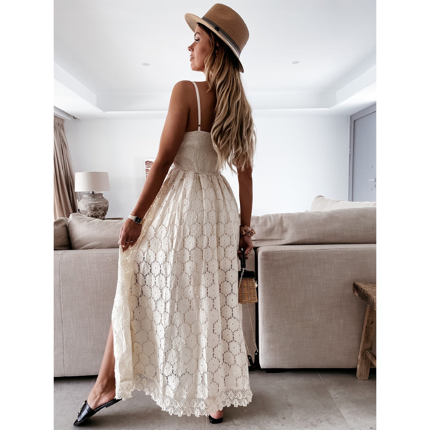 Sexy Sling Stitching Casual Home Vacation Pants