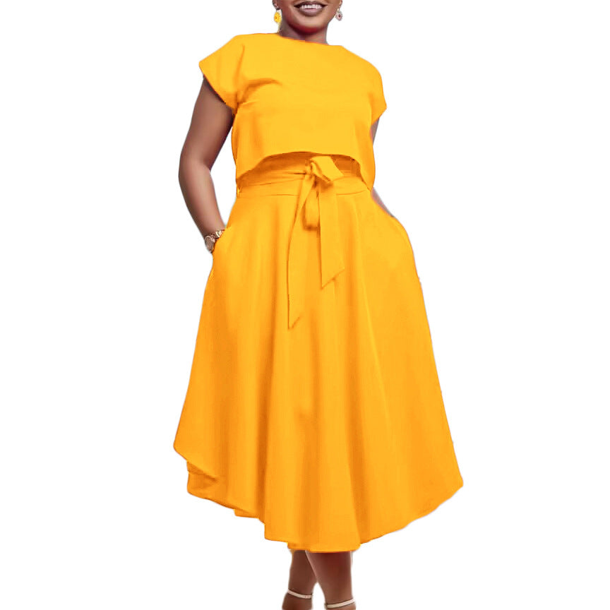 Women's Large Temperament Ol Solid Color Big Hem Fashion Casual Suit