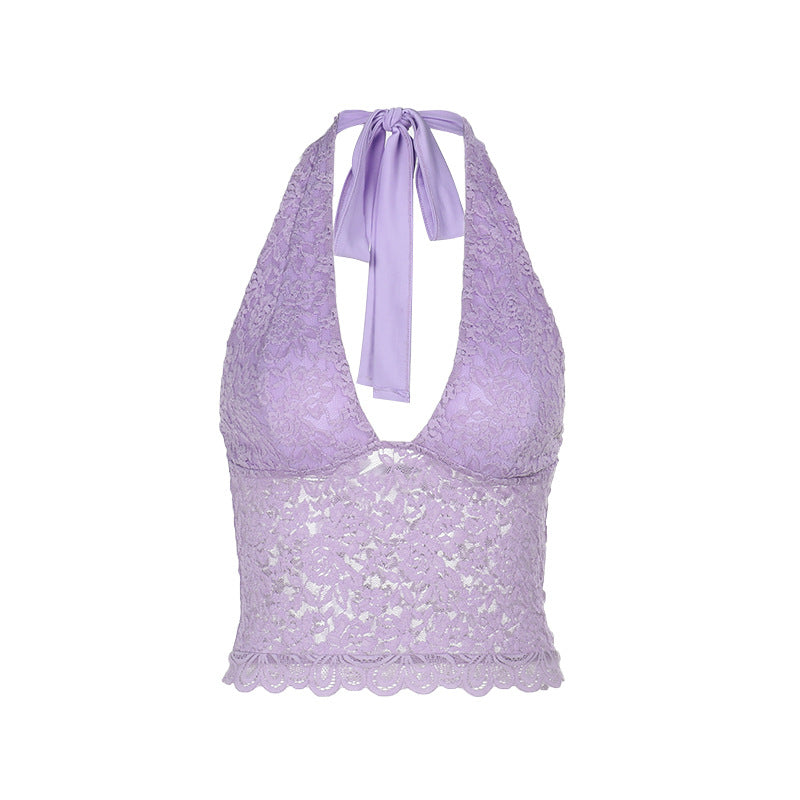 Hot Camisole Lace Sexy Versatile Halter Vests