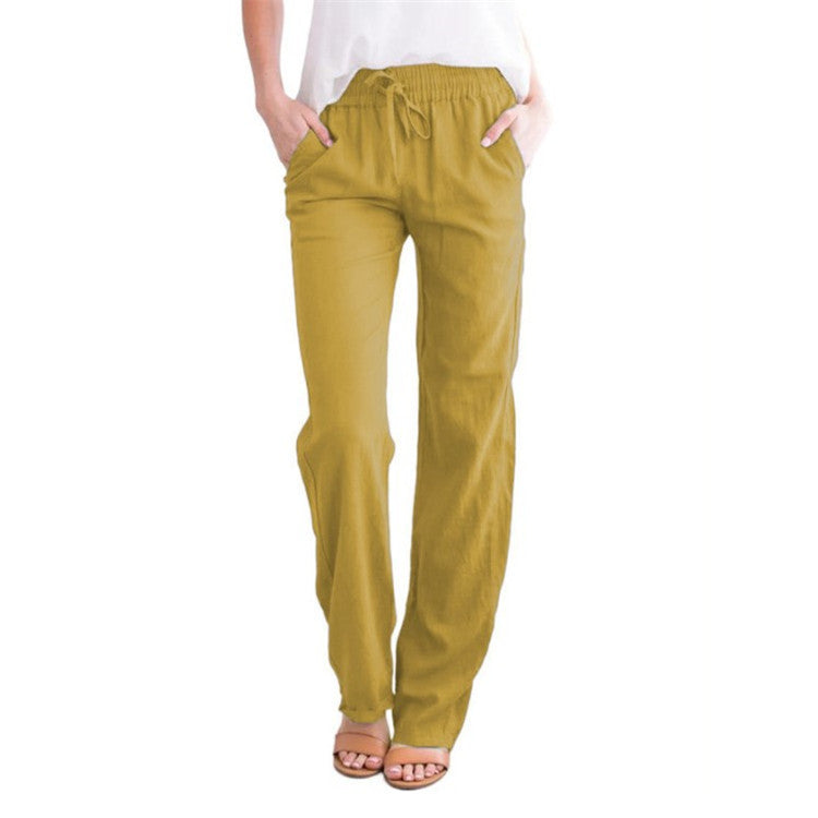 Women's Solid Color Loose Fashion Casual Trousers Pants