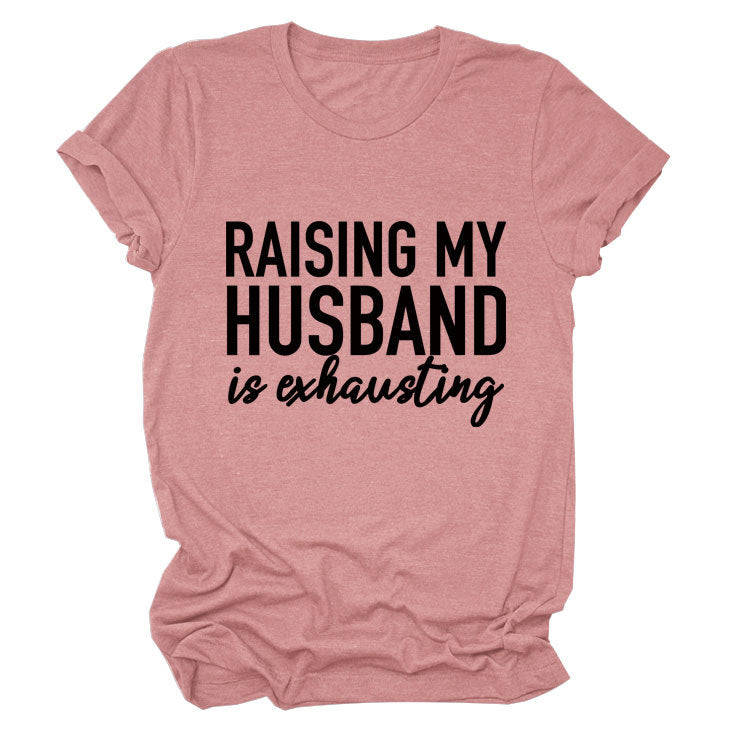 Women's Simple Letter Printed Short-sleeved T-shirt Blouses