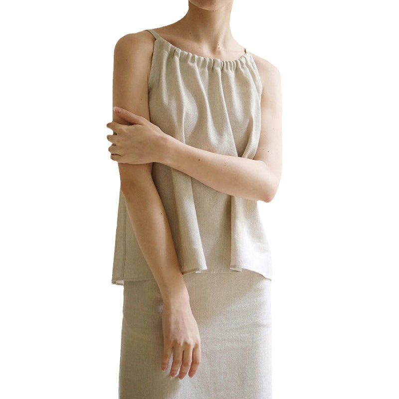 Women's Camisole Summer French Style Vacation Fashion Halter Sleeveless Tops