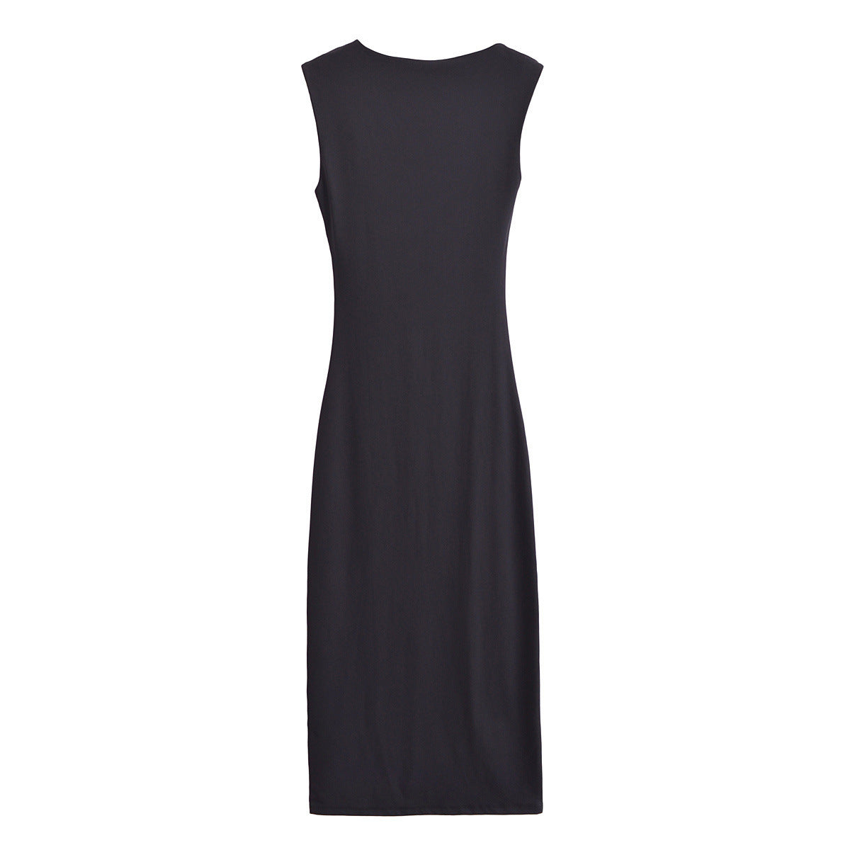 Gold Inlaid Irregular Collar Sleeveless Mid-length Dress Dresses
