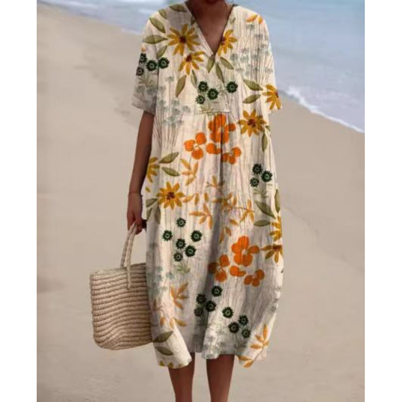 Women's Popular Comfortable Loose Printed Long Dress Dresses