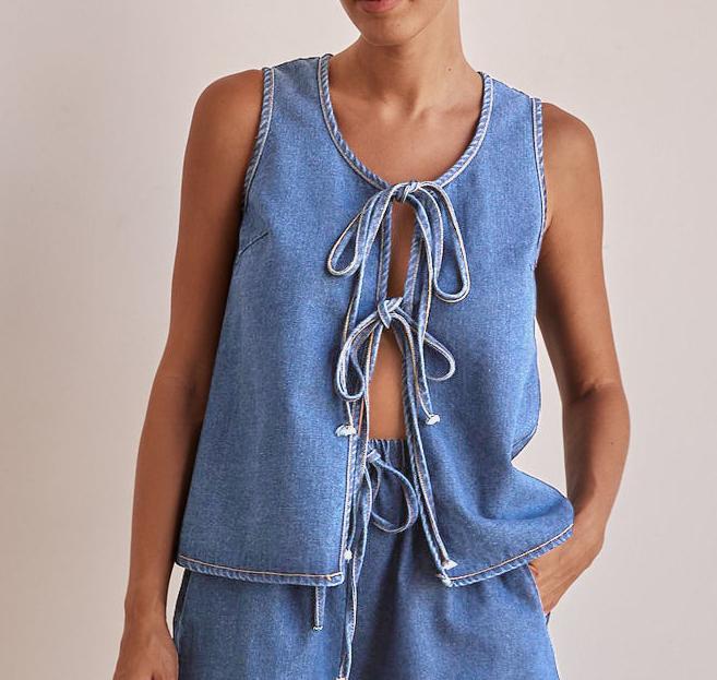 Women's Summer Fashion Casual Sleeveless Tied High Suits