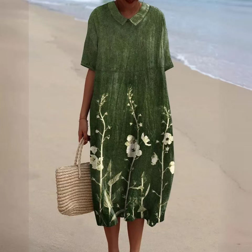 Women's Popular Comfortable Loose Printed Long Dress Dresses