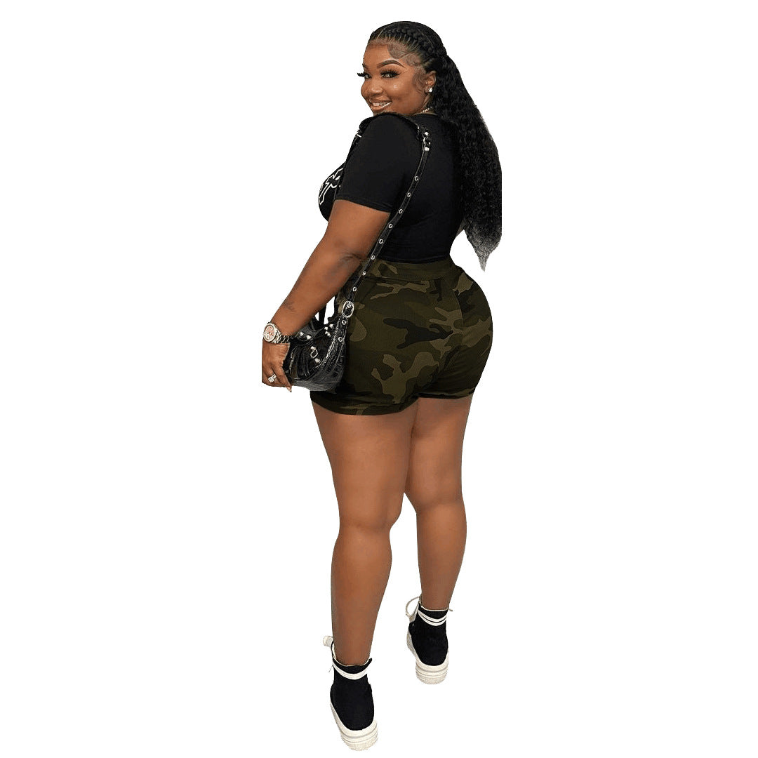 Women's Glamorous Summer Casual Camouflage Pocket Shorts