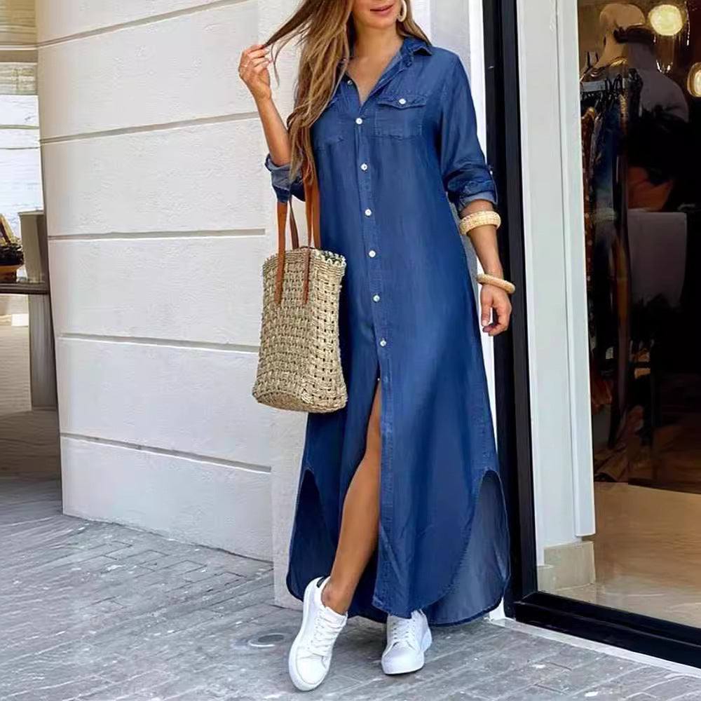 Autumn Fashion Long Sleeve Shirt Dress Dresses