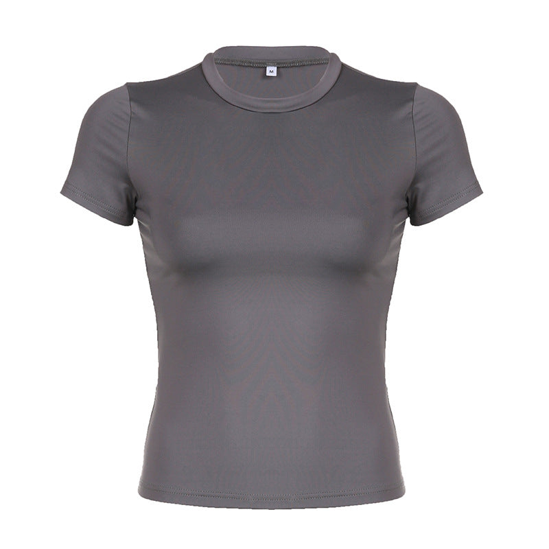Neck Sleeve T-shirt Summer Trend Solid Blouses