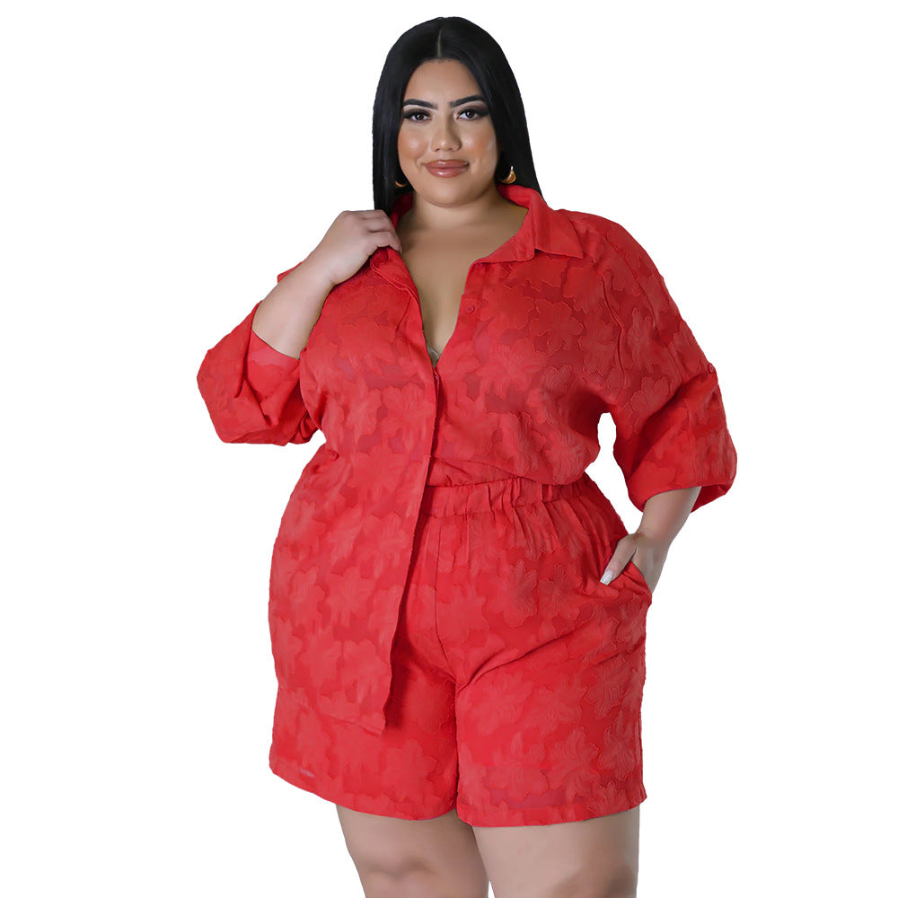 Women's Charming Comfortable Chiffon Jacquard Two-piece Suits