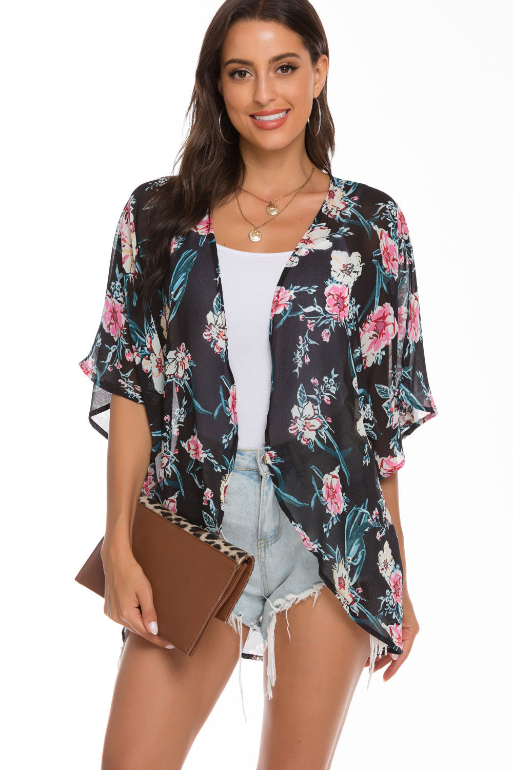 Chiffon Beach Dress Digital Printing Sun Blouses